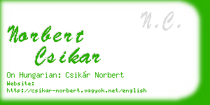 norbert csikar business card