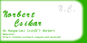 norbert csikar business card